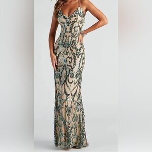 Danielle Sequin Scroll Formal Dress